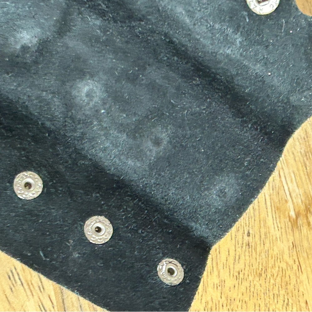 Harley Davidson Black Leather Studded Ponytail Holder - Picture 7 of 7